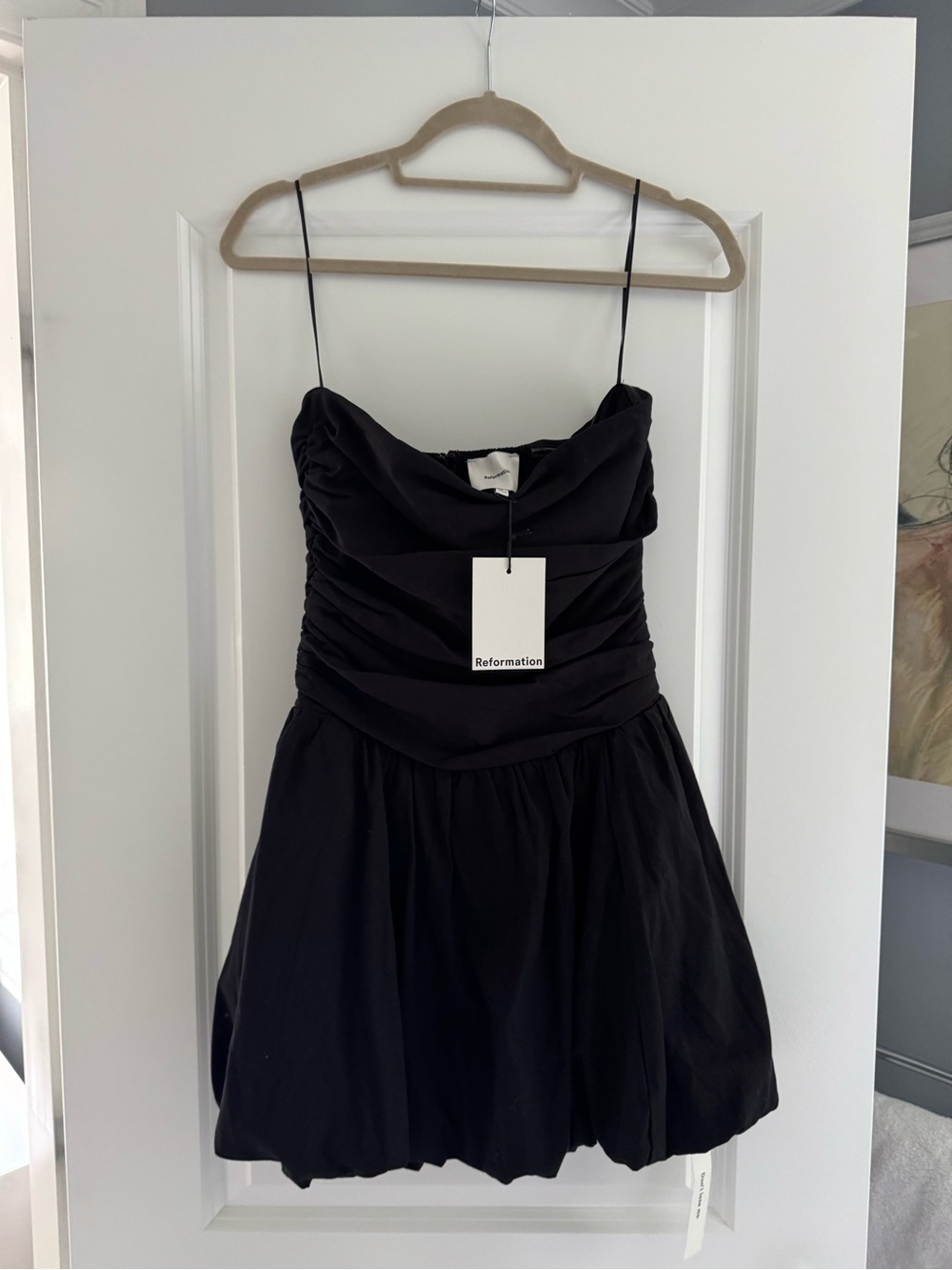 Reformation Clea Black Mini Dress